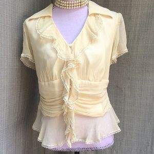 Vintage 100% Silk Delicate Ultra Feminine Blouse